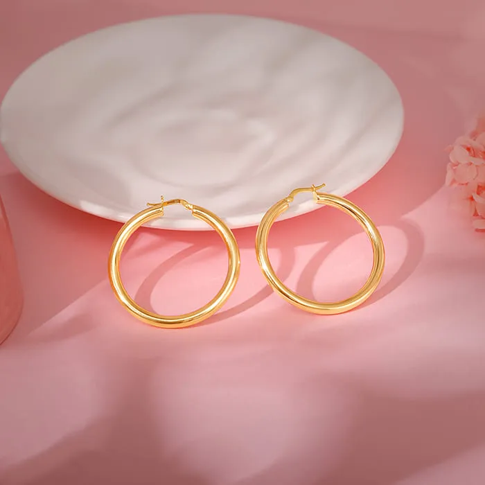 Golden Round Hoop Earrings