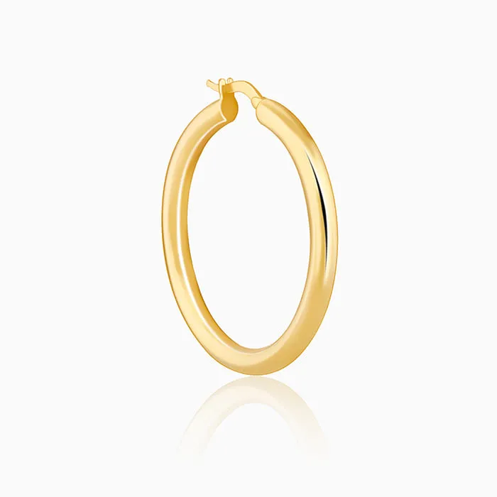 Golden Round Hoop Earrings
