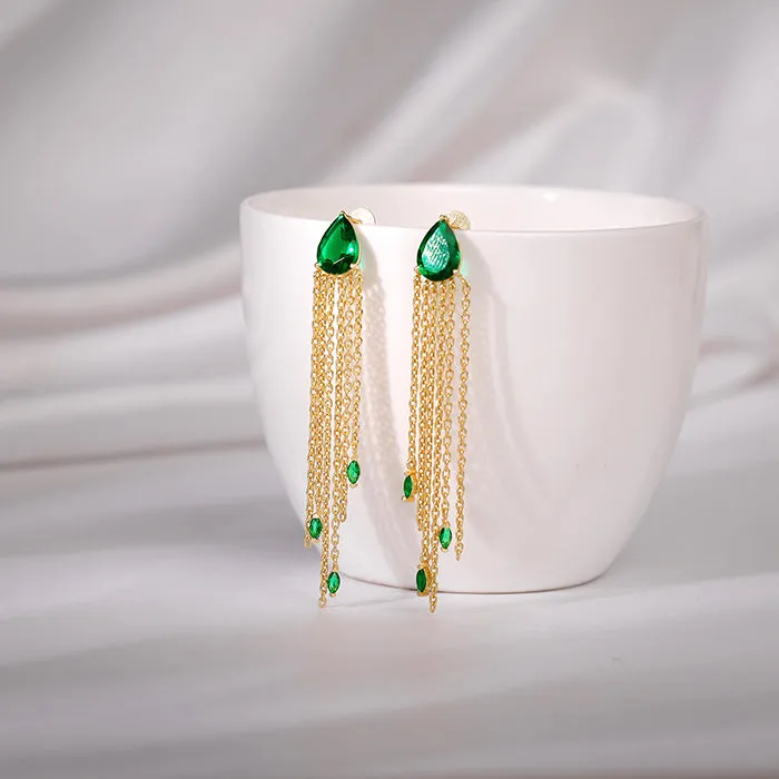 Golden Verdant Onyx Danglers