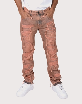 Grindhouse Coral Overspray Rips with Strings Pants Luxury fashion items Popular fashion picks