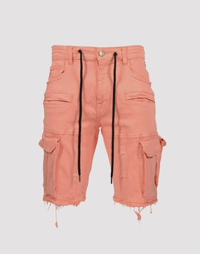 Grindhouse Distressed Coral Cargo Shorts Cotton - made fashion Fashion lookbook
