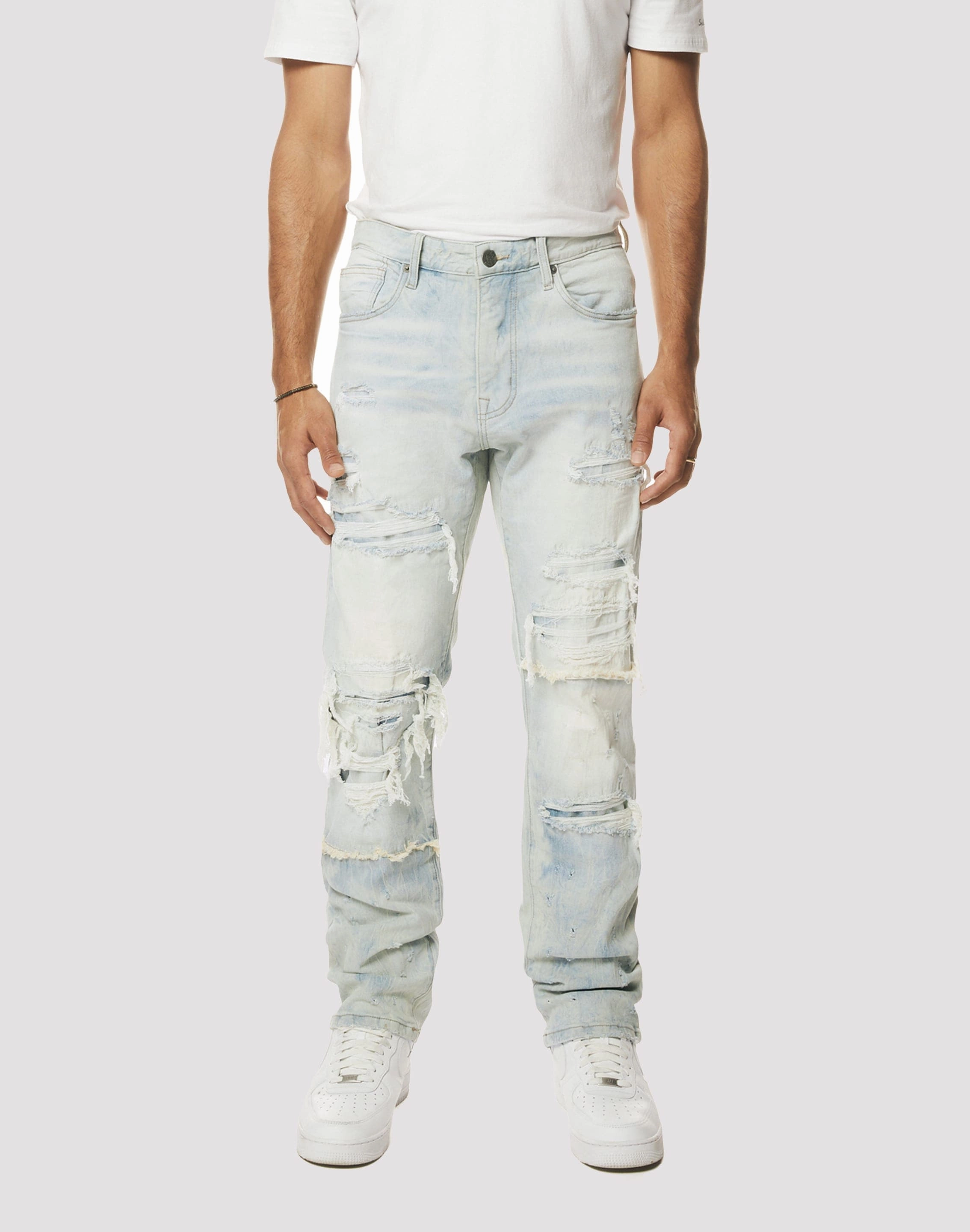 Grindhouse Fray Cut N Sew Straight Fit Denim Jeans New fashion arrivals Budget - friendly fashion