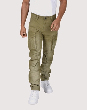 Grindhouse Green Twill Cargo Pocket Pants Printed fashion Casual wear options