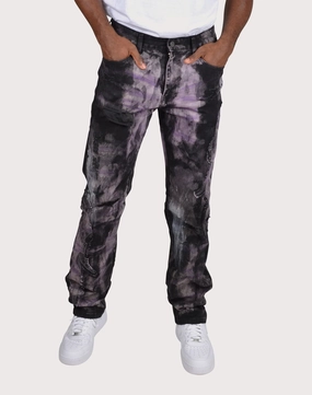 Grindhouse Prism Violet Flared Overdye Denim Pants Ethical fashion choices Silk - fabric fashion