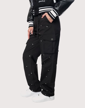 Grindhouse Rhinestone Black Pants Embroidered fashion Party wear