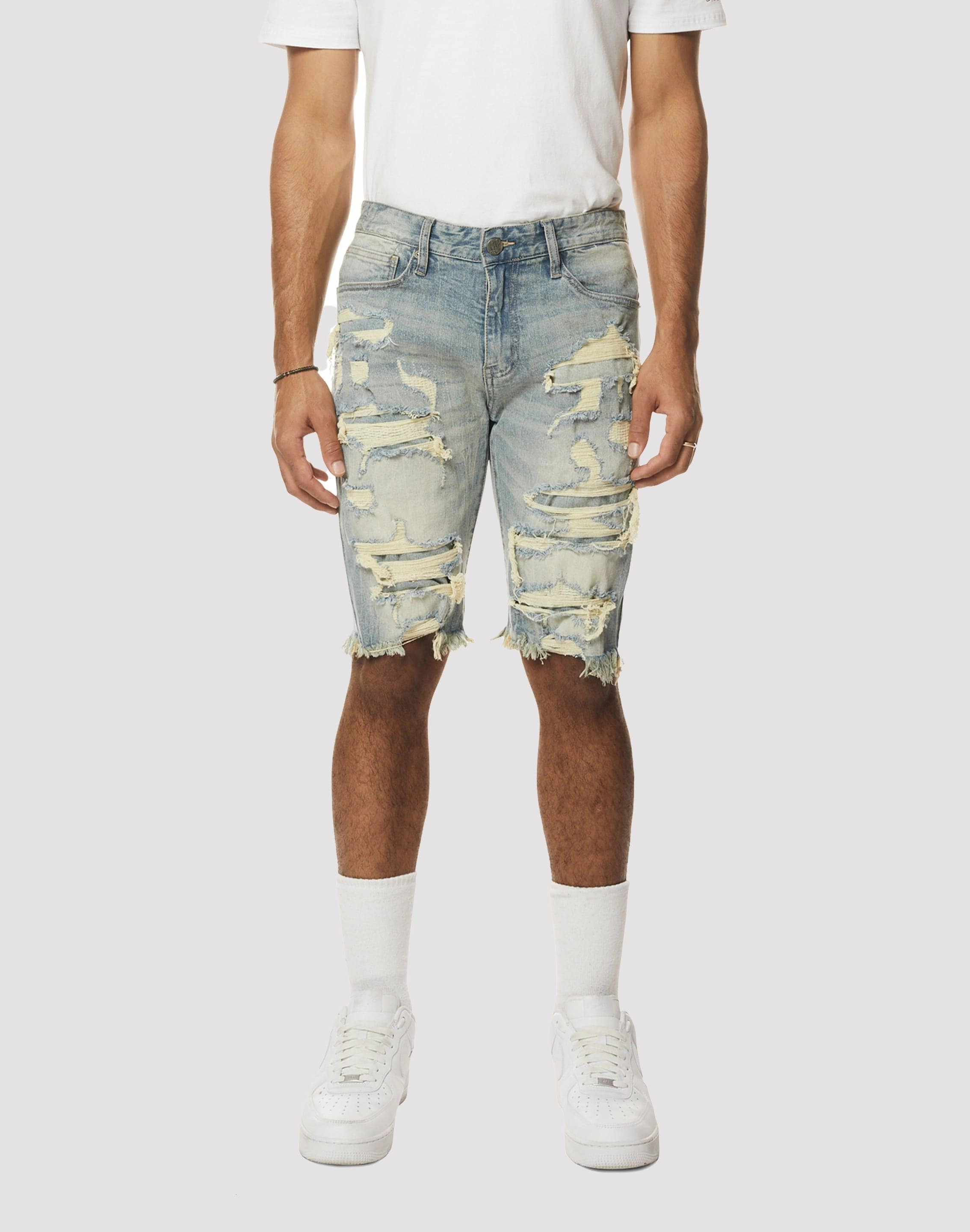 Grindhouse Rip N Repair Seville Denim Blue Shorts Designer fashion items Smart fashion (wearables)
