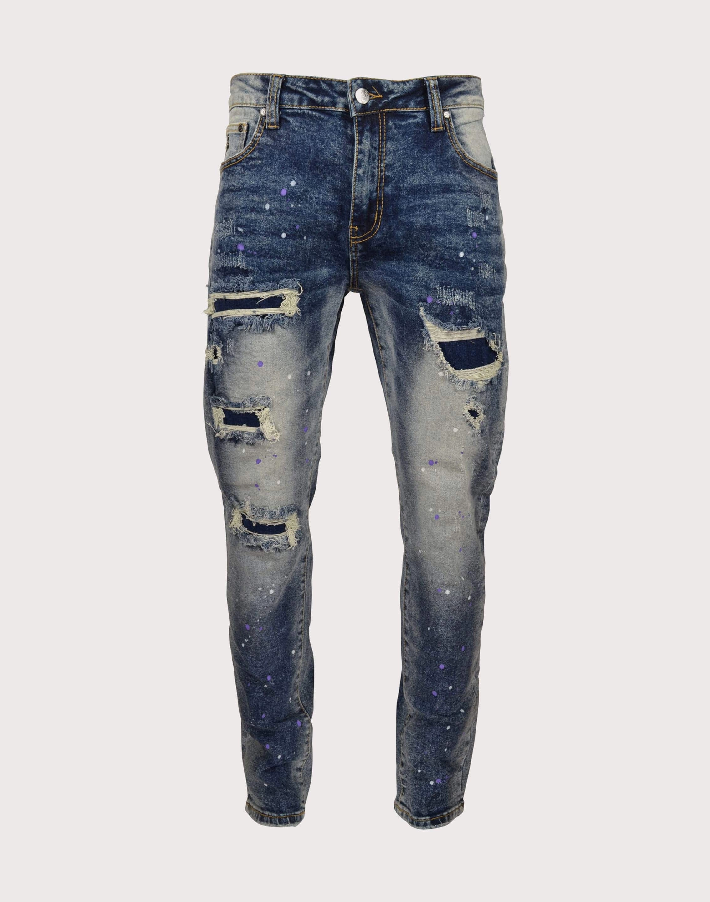 Grindhouse Rips With Backing Slim Fit Jeans Fashion lookbook Online fashion shopping