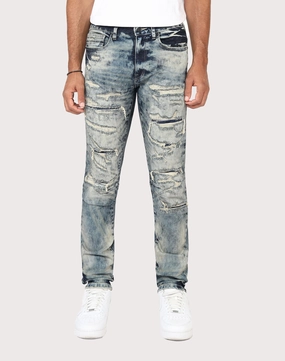 Grindhouse Ross Blue Slim Fit Taper Vintage Baking Effect Denim Jeans Fashion models Comfortable apparel