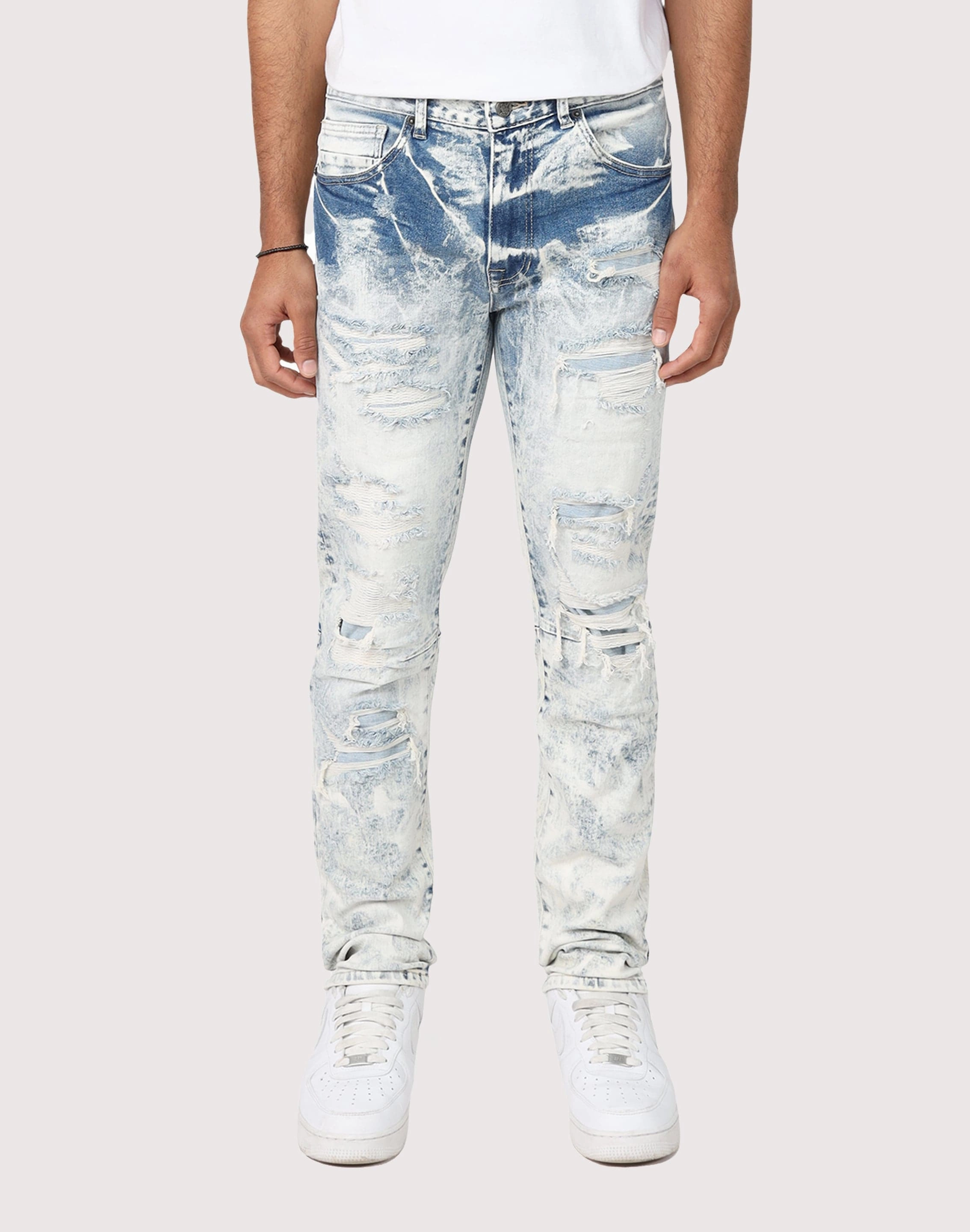Fashion swaps Grindhouse Slim Fit Rip N Repair Graham Blue Denim Jeans Fashion influencers' recommendations
