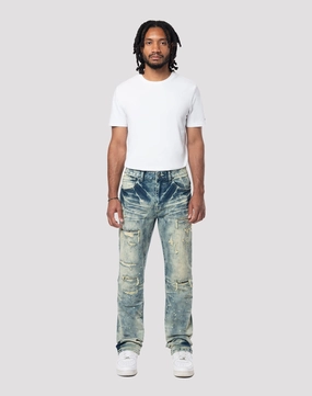 Grindhouse Streak Bleach Slim Fit Orion Blue Jeans Fashionable goods Classic fashion pieces