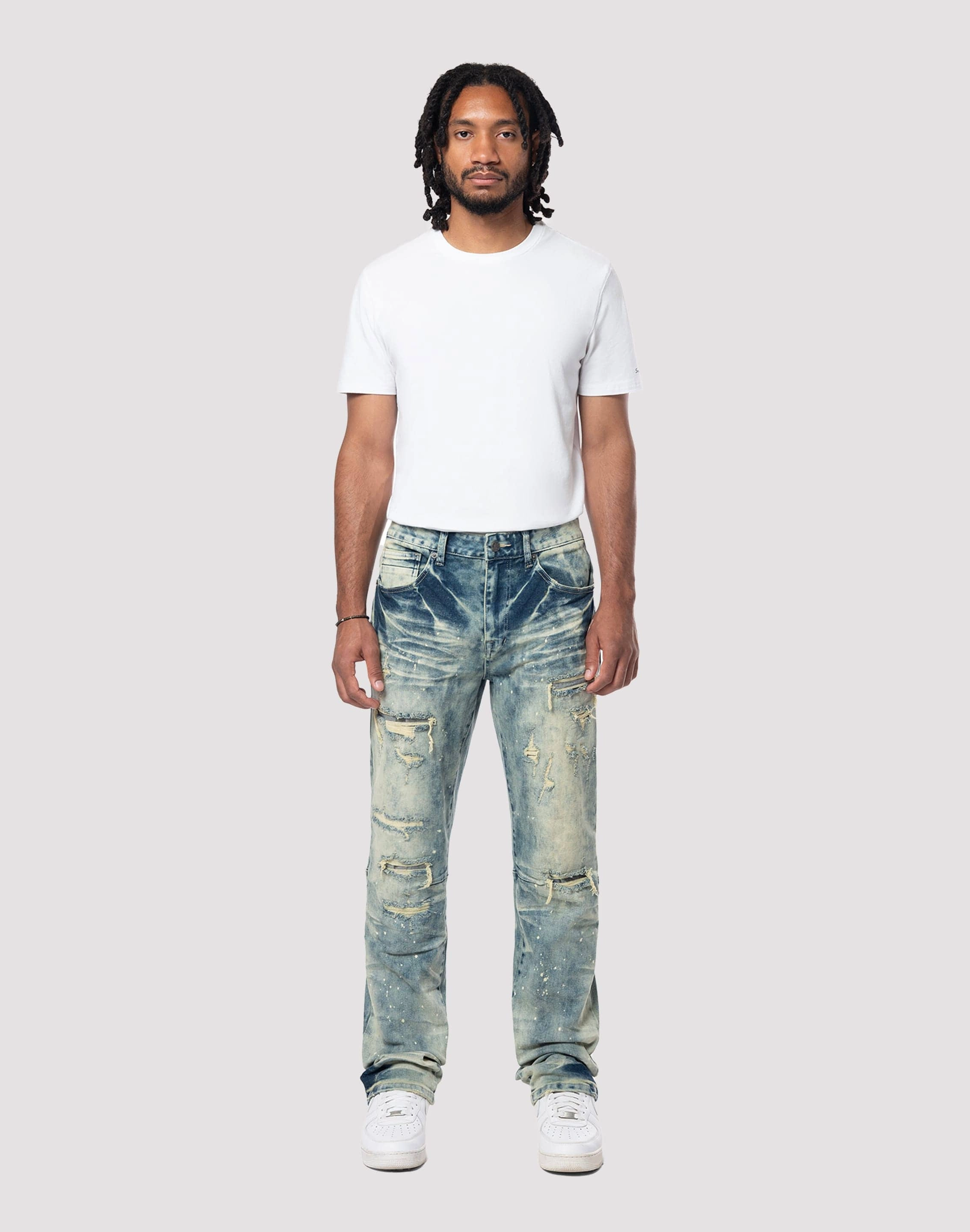 Style statements Grindhouse Streak Bleach Slim Fit Orion Blue Jeans Comfortable apparel