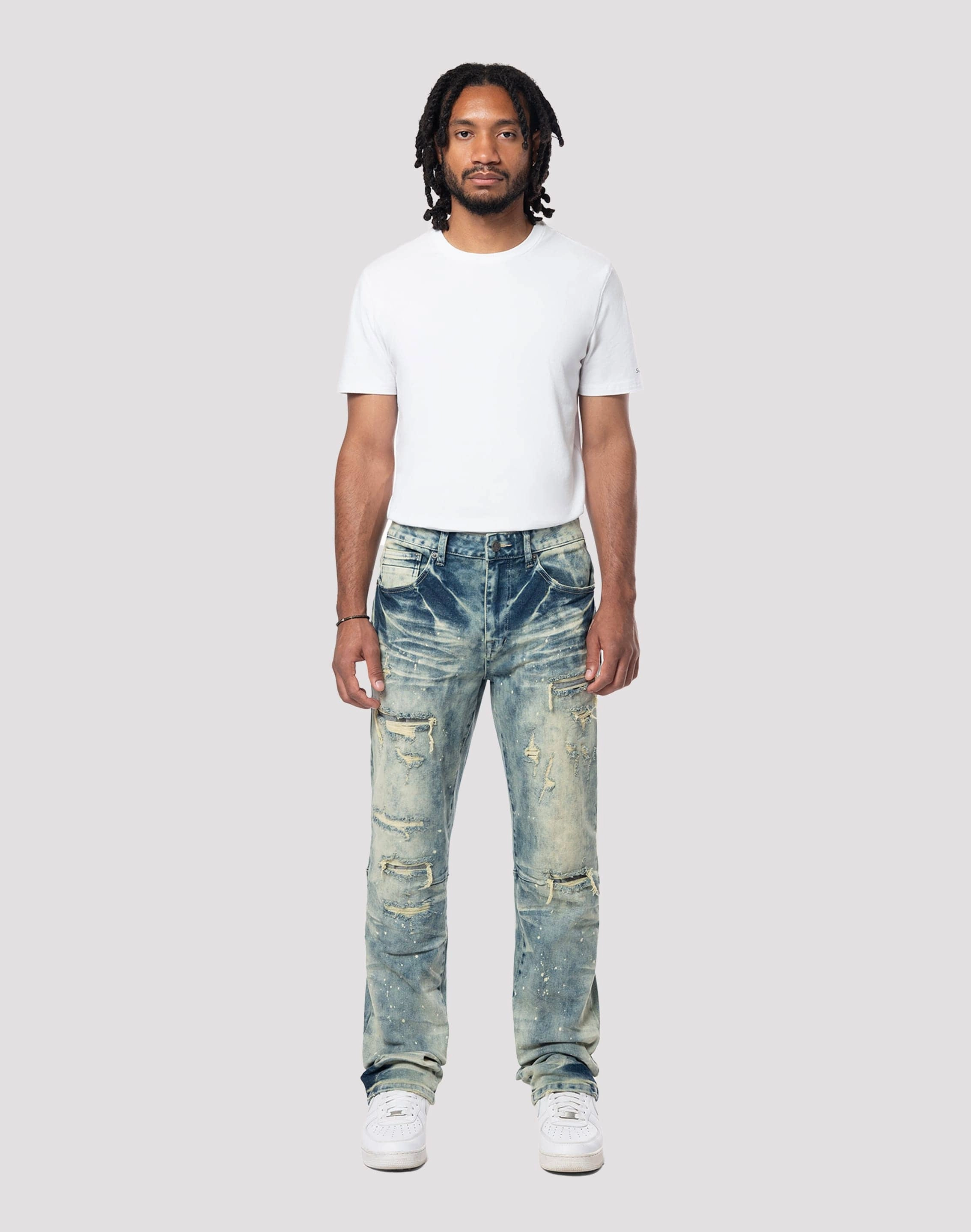 Grindhouse Streak Bleach Slim Fit Orion Blue Jeans Popular fashion picks Fashion archives