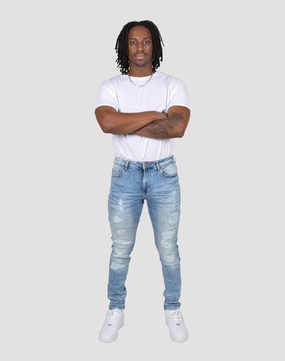 Grindhouse Vintage Rip N Repair Denim Jeans Workwear options Leather - material fashion
