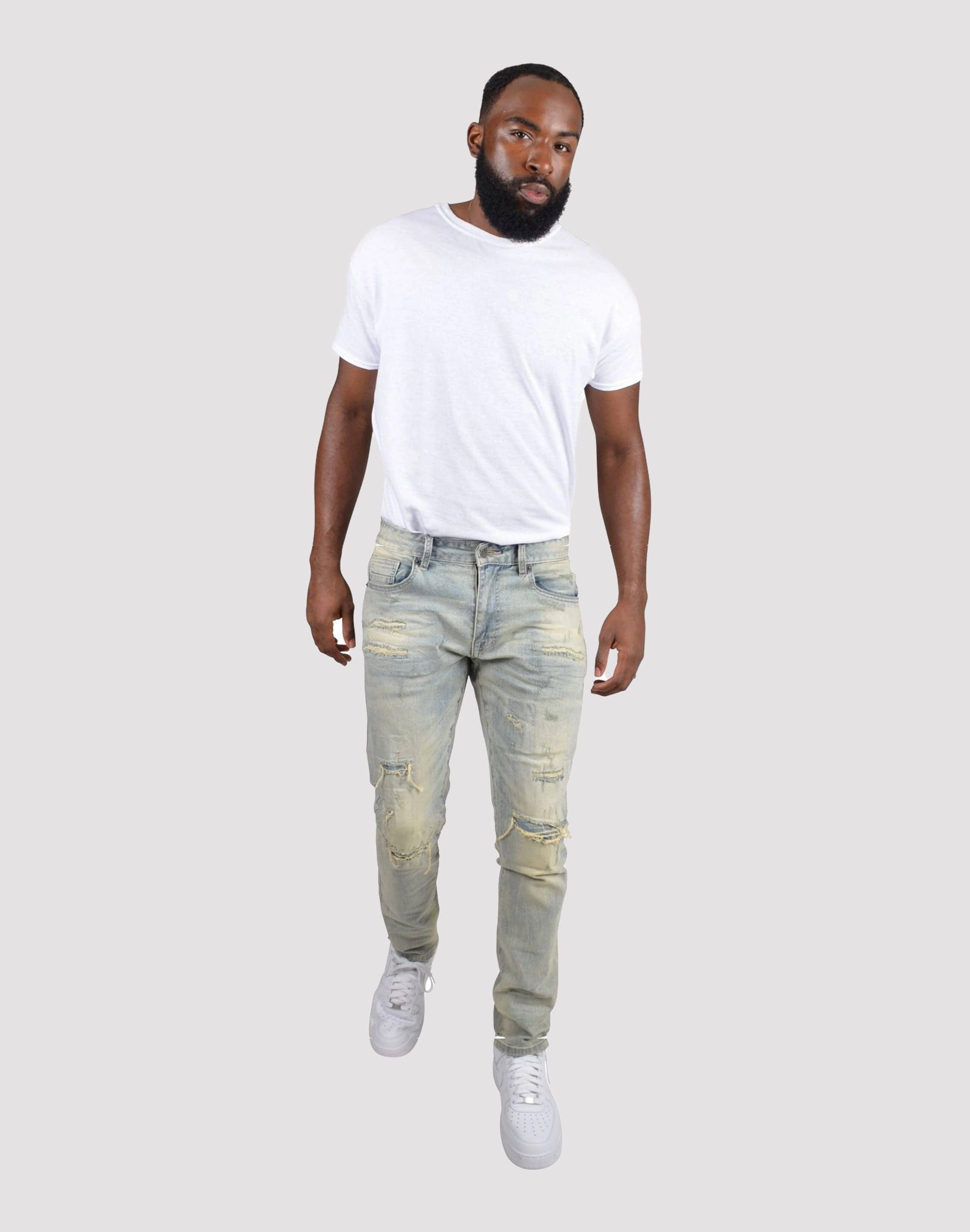 Grindhouse Vintage Wash Commercial Blue Denim Jeans Best - selling fashion Formal wear selections