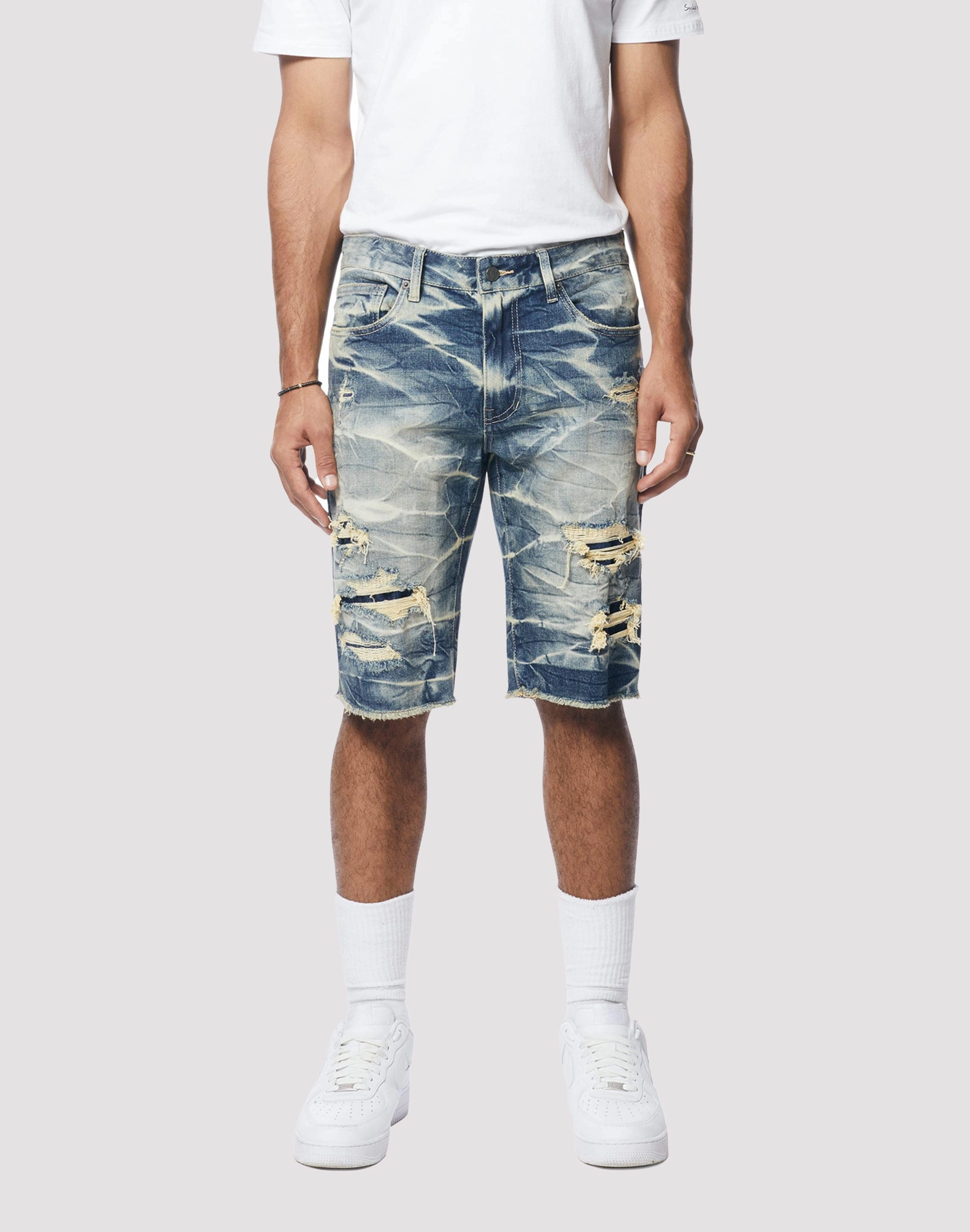 Grindhouse Westport Blue Essential Denim Shorts Linen - crafted fashion Retro fashion finds