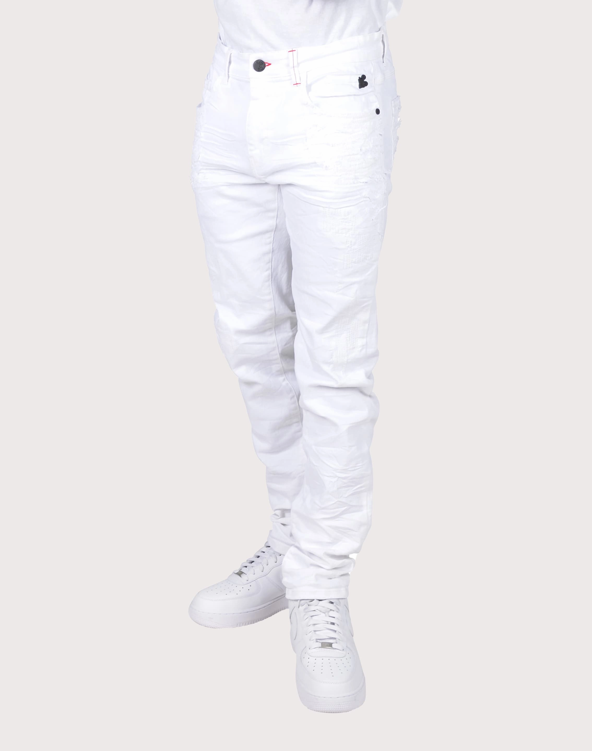 Fashion inspiration Grindhouse White with Textured Applique Jeans Fashion inspiration