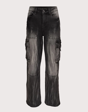 Grindhouse Wide Leg Cargo Denim Black Jeans Budget - friendly fashion Fashion culture