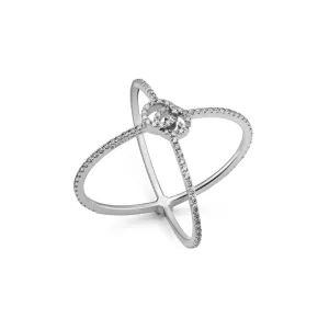Gucci GG Running 18ct White Gold Diamond Ring D