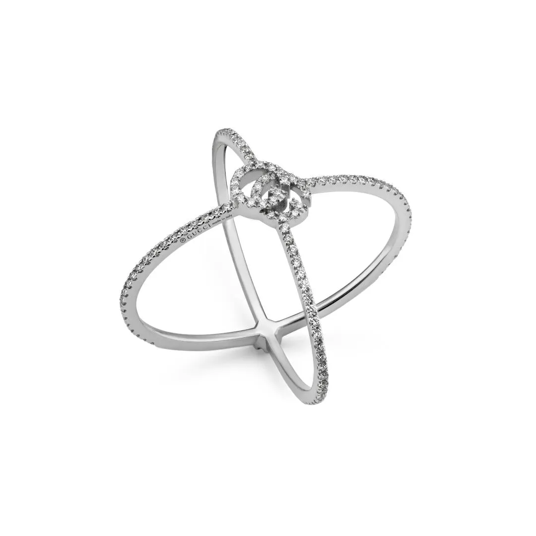 Gucci GG Running 18ct White Gold Diamond Ring D