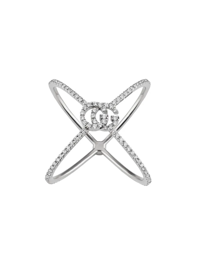 Gucci GG Running 18ct White Gold Diamond Ring D