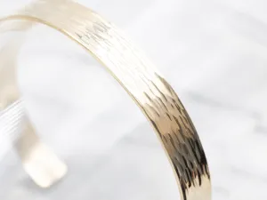 Hammered Texture Gold Cuff Bracelet