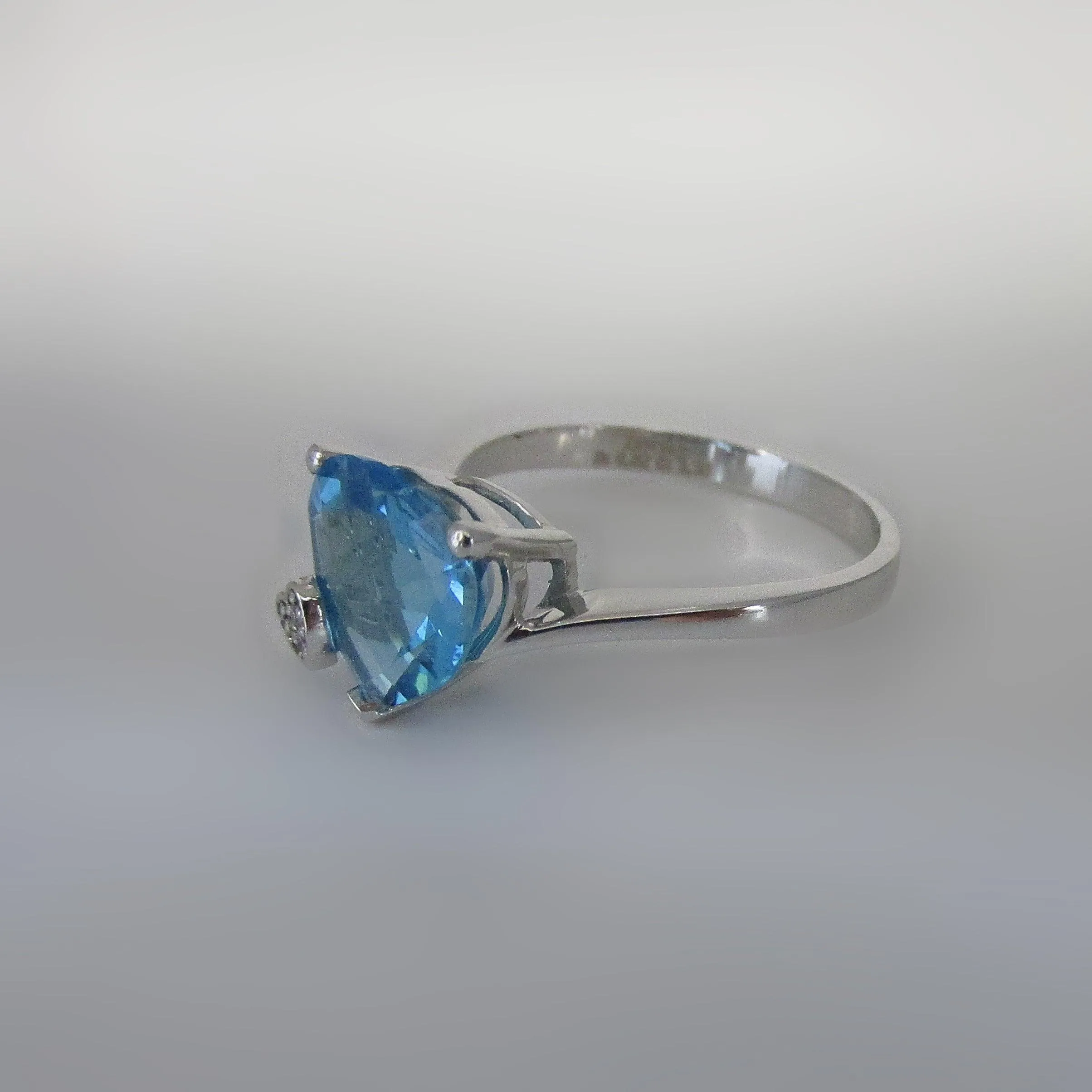 Heart Shaped Blue Topaz Ring