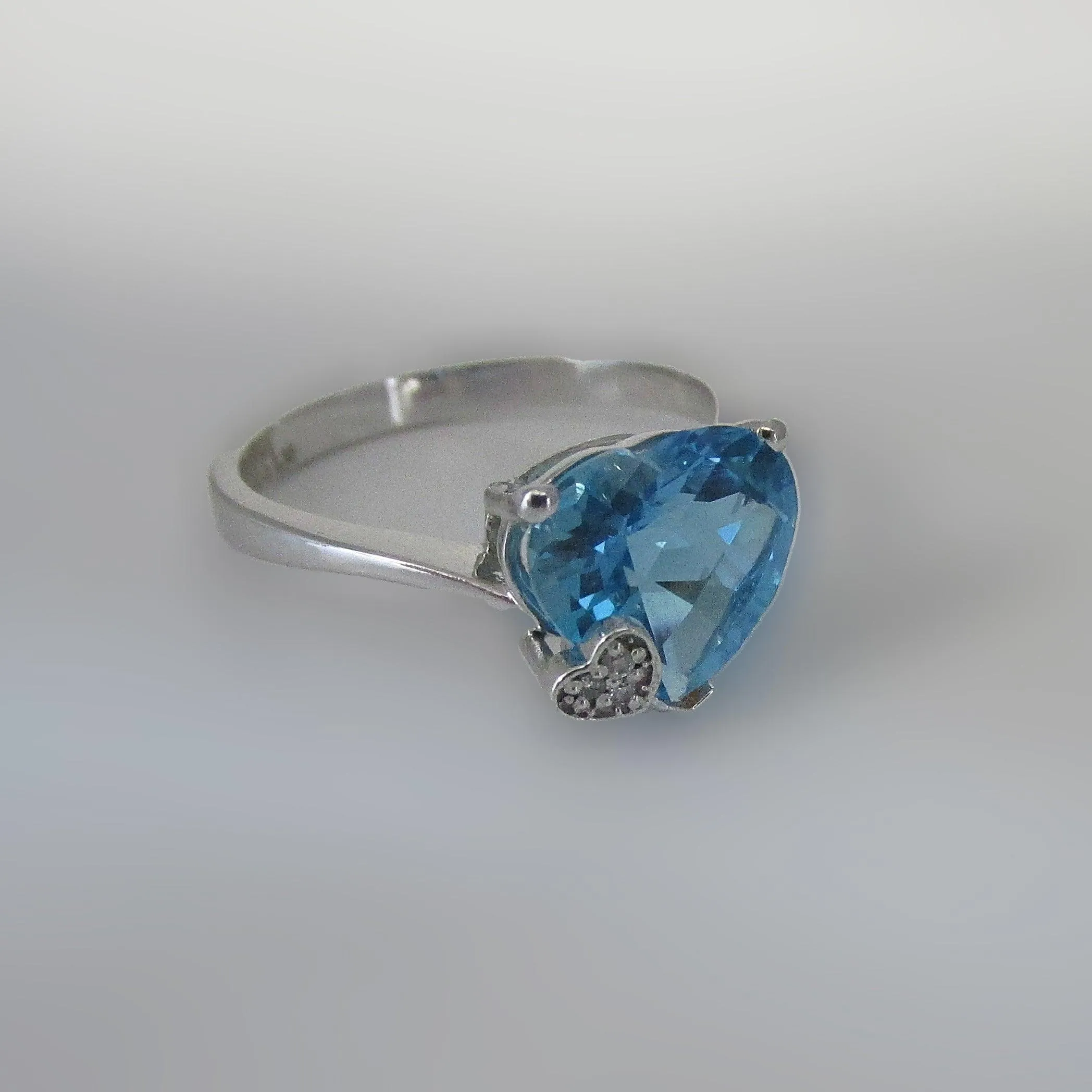 Heart Shaped Blue Topaz Ring