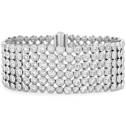 Hearts On Fire 6 Row Bezel Diamond Bracelet