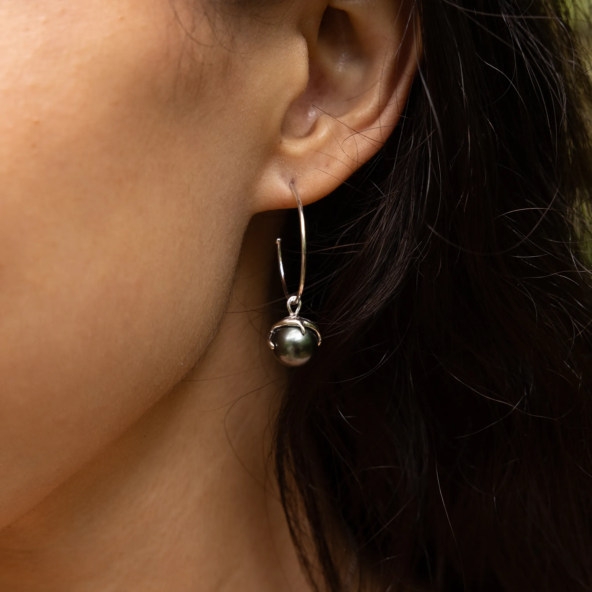 Heritage Tahitian Pearl Earrings in White Gold