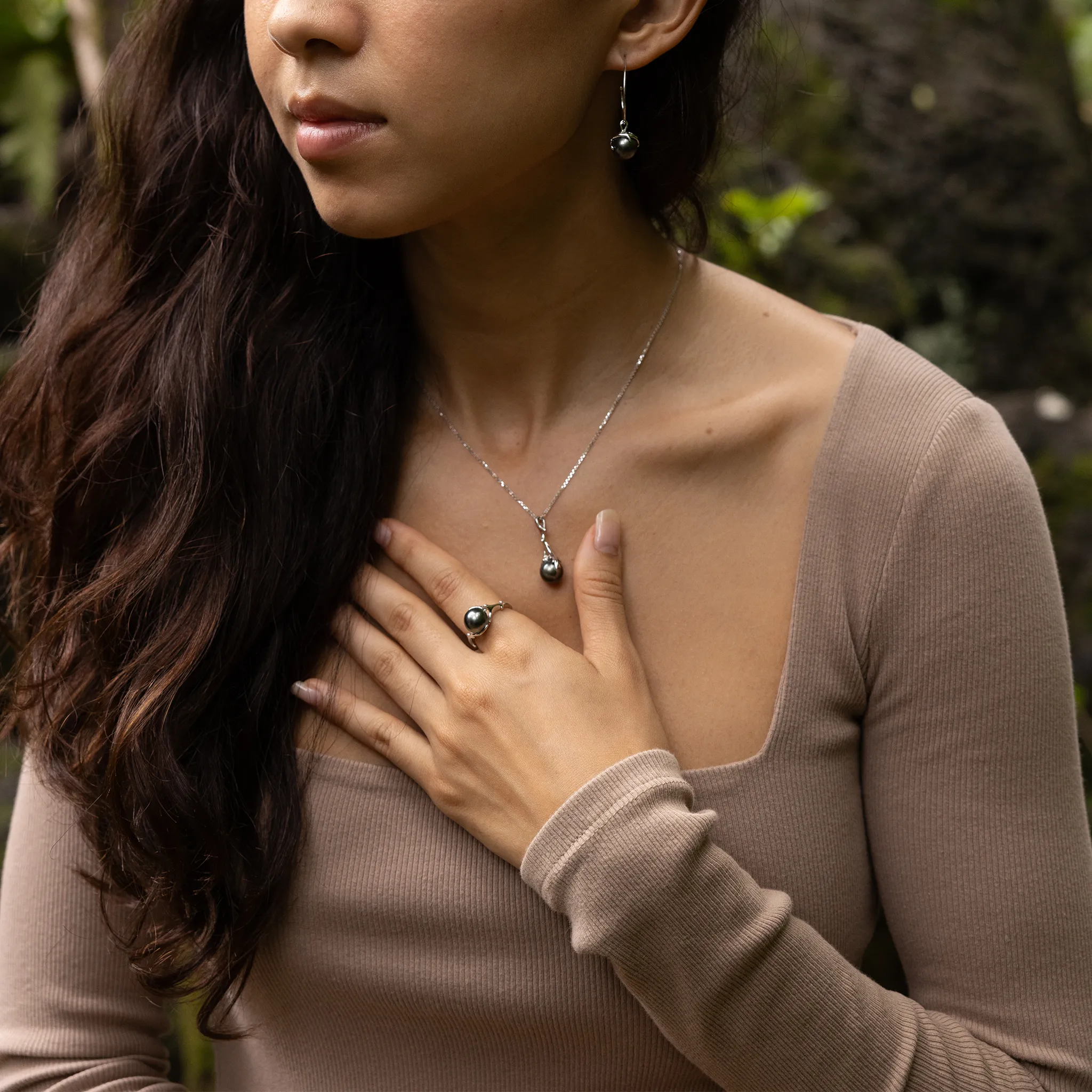 Heritage Tahitian Pearl Earrings in White Gold