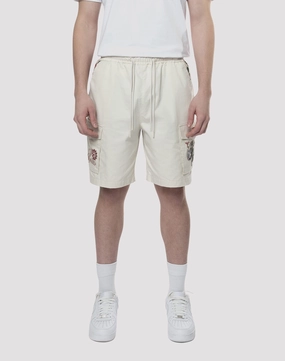 Hip - hop fashion Grindhouse Tapestry Trim Twill Shorts Fashion bloggers' picks