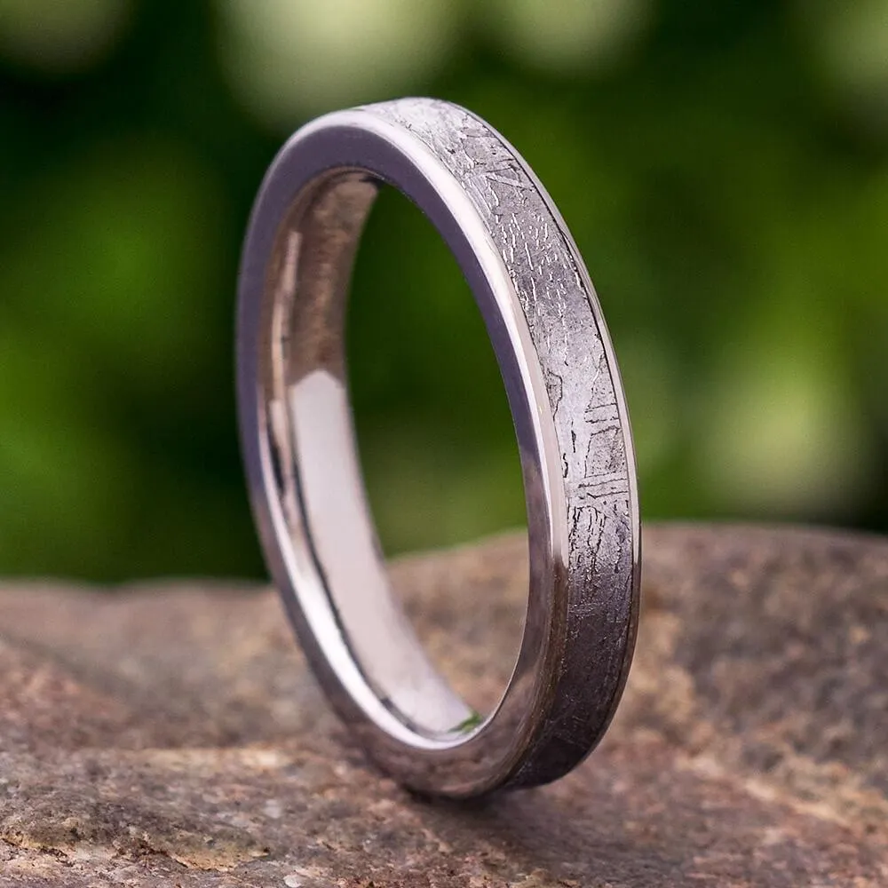 His & Hers Meteorite Band Set in Titanium