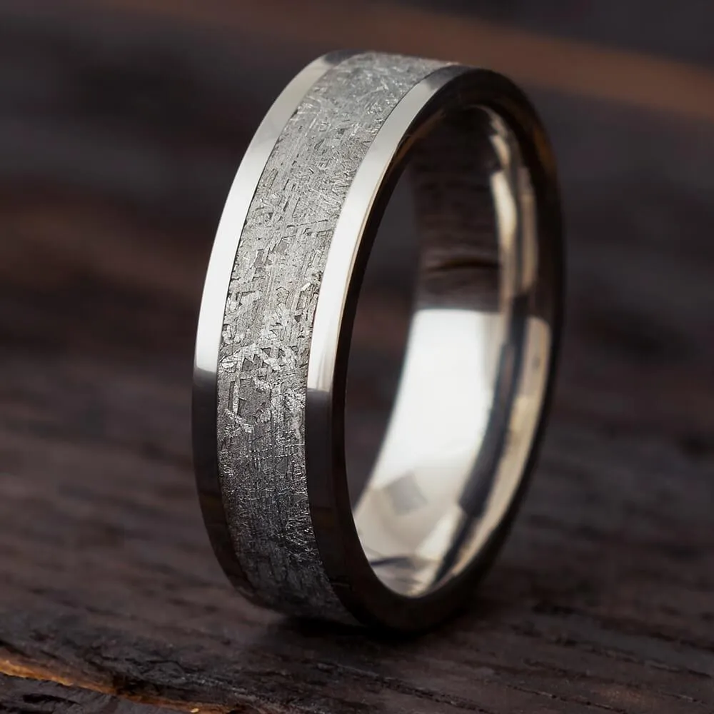 His & Hers Meteorite Band Set in Titanium