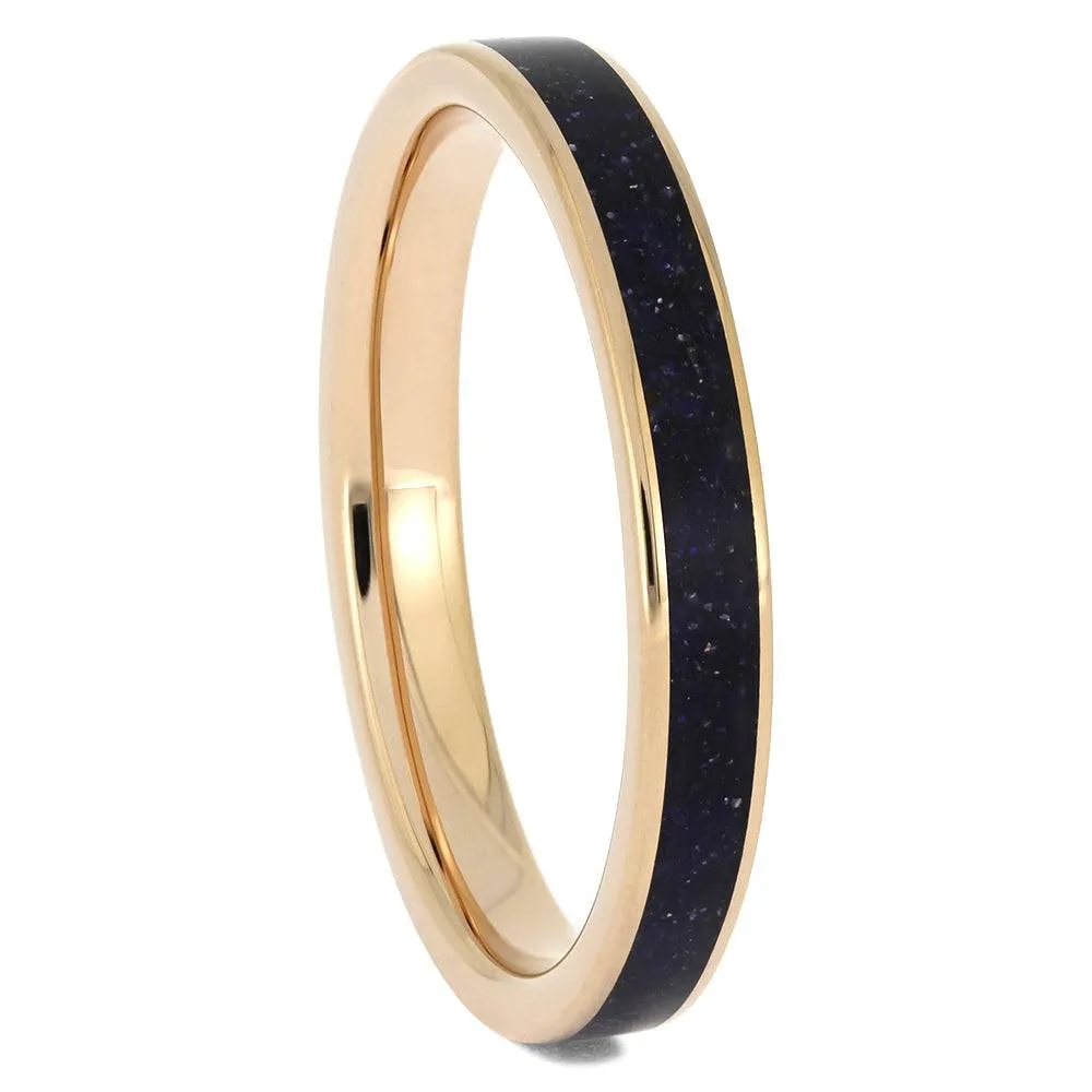 His & Hers Wedding Bands With Goldstone