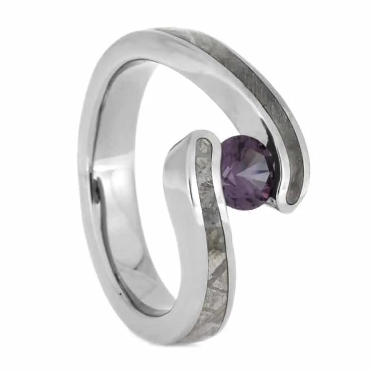 His and Hers Purple Wedding Ring Set