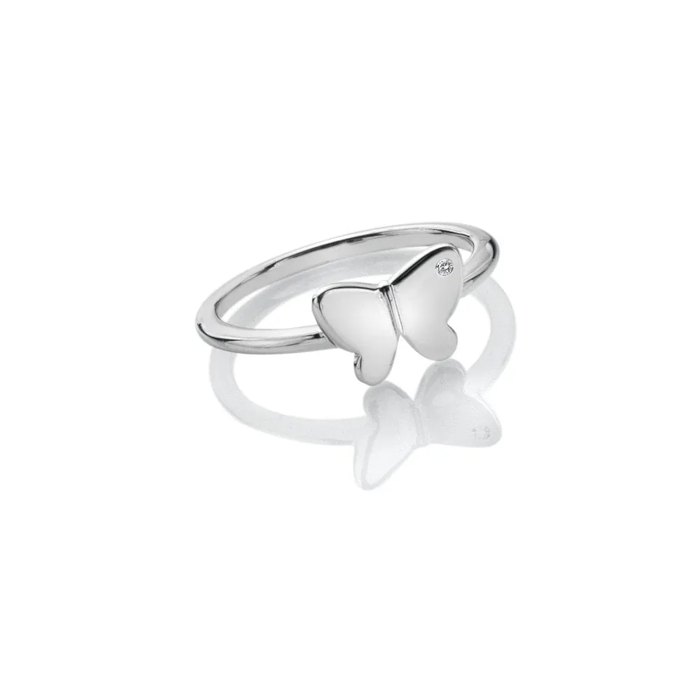 Hot Diamonds Flutter Sterling Silver Butterfly Ring D