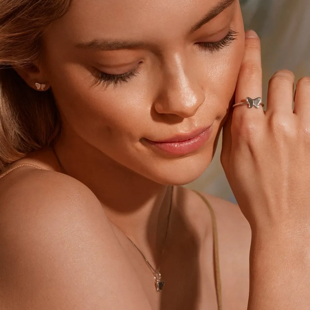 Hot Diamonds Flutter Sterling Silver Butterfly Ring D