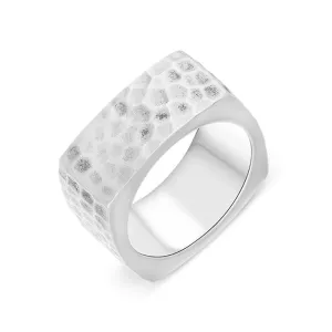 Hot Diamonds Sterling Silver Square Mottled Ring D