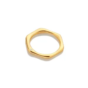 Hot Diamonds x Jac Jossa Fluid Gold Plated Sterling Silver Ring D