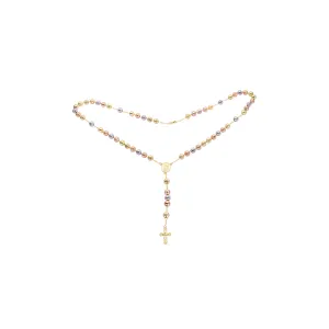 Italian Virgin of Guadalupe and the Cross 18K Gold, 14K Gold three tone Rosary necklace