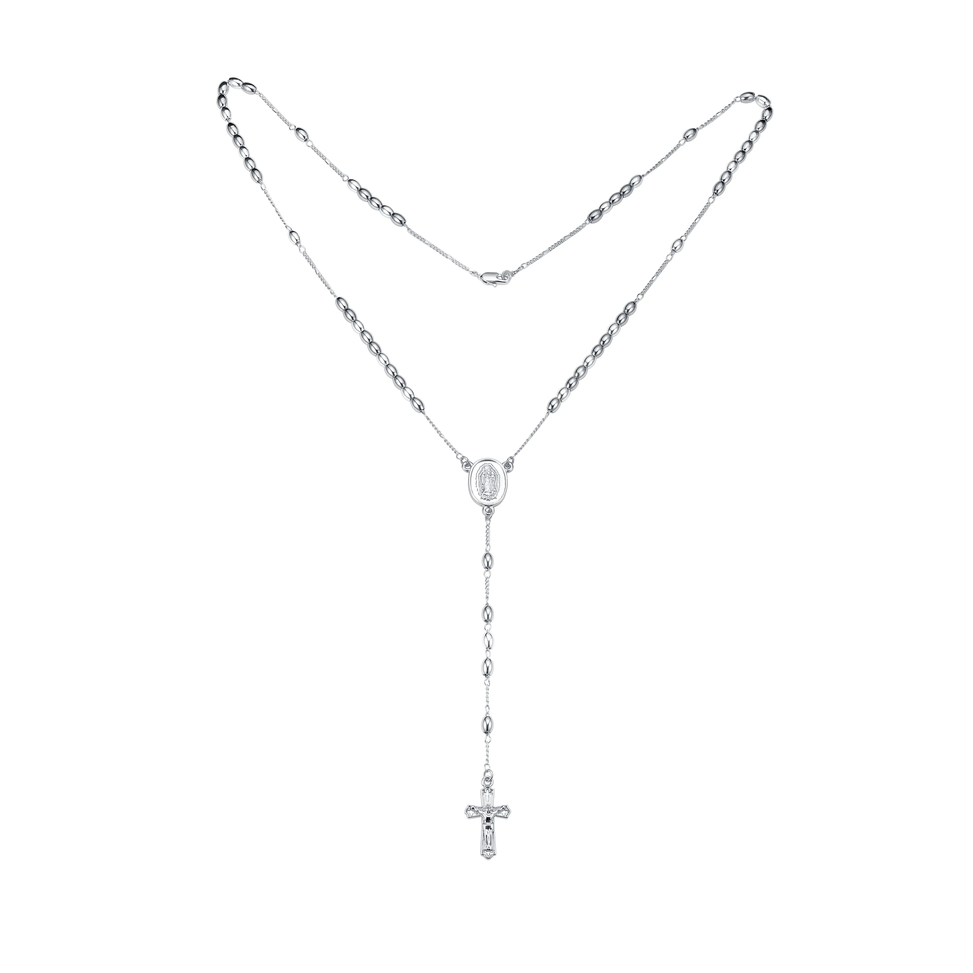 Italian Virgin of Guadalupe Catholic Rosary Necklace plated in 14K Gold