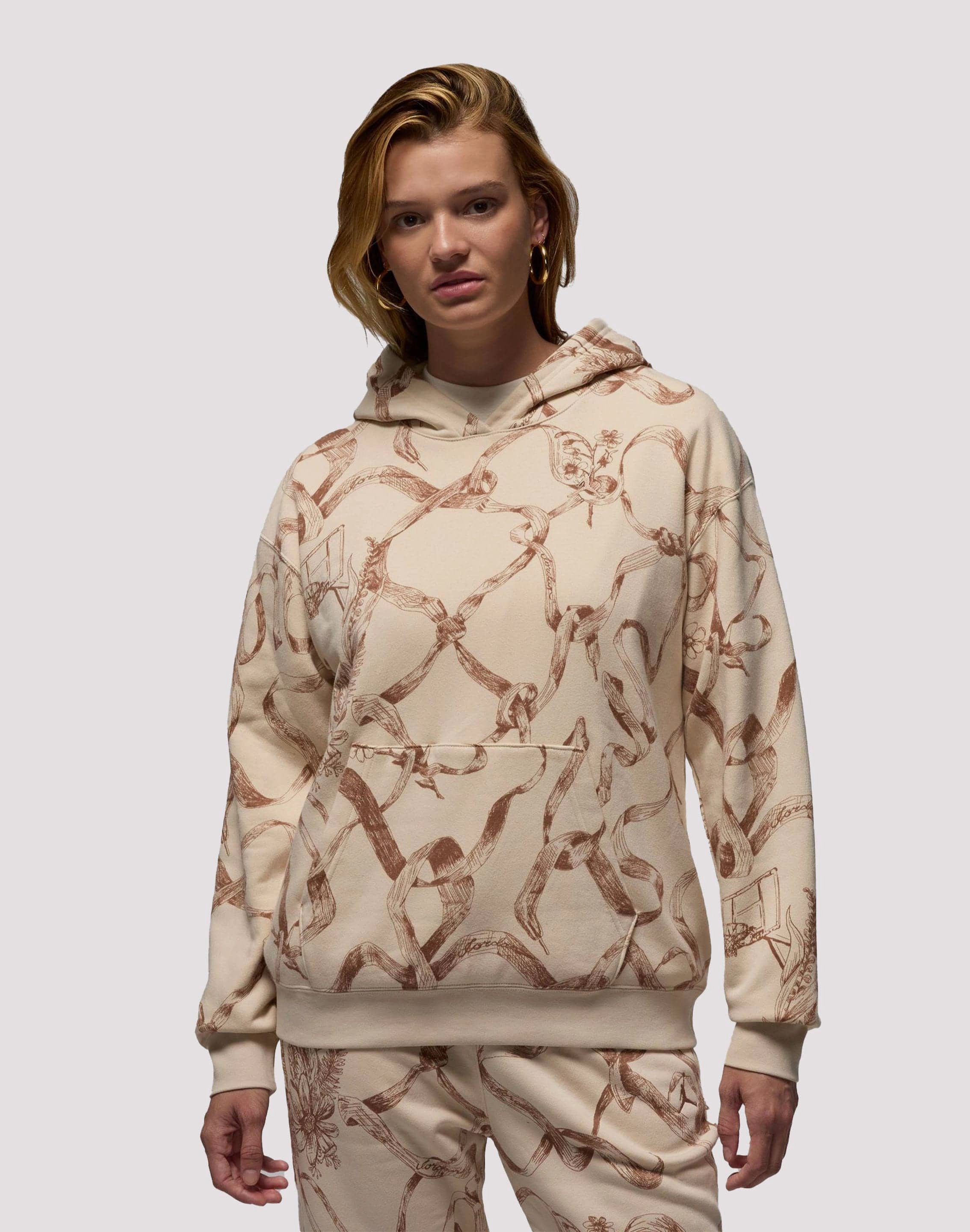 Jordan Brooklyn Fleece Printed Hoodie Fashion culture Cotton - made fashion