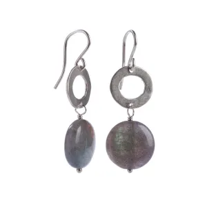 Labradorite & Oval Drop Earrings