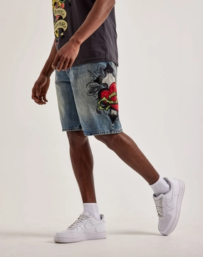 Lace - detailed fashion Ed Hardy Sacred Heart Denim Shorts Outerwear options