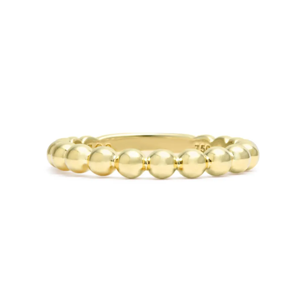 Lagos 18k Gold Beaded Stacking Ring