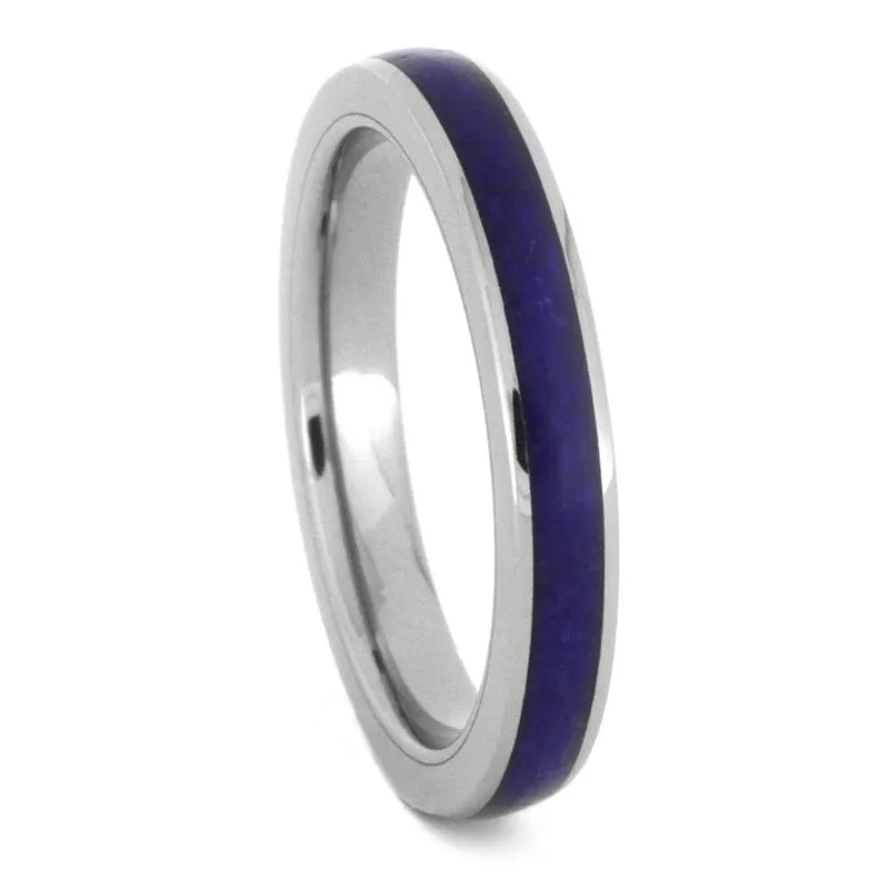 Lapis Lazuli & Meteorite Wedding Band Set