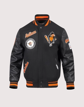 Leather - material fashion Pro Standard Baltimore Orioles Retro Classic Rib Wool Varsity Jacket Vintage - inspired fashion