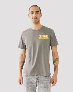 Leather - material fashion True Religion Flocked Puff Print Tee Fashion forecasting