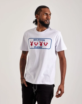 Leather - material fashion True Religion Playboy Bunny Horseshoe Logo Tee Fashion storage (wardrobes, hangers, etc.)