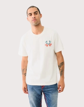 Leather - material fashion True Religion Reaper Cream Tee Leather - material fashion